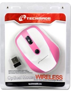 Techmade Mouse Ottico Wireless White/Pink